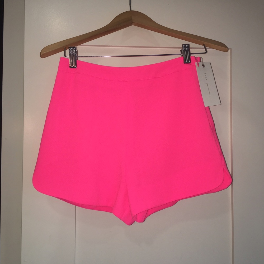 NWT Lush neon pink shorts small