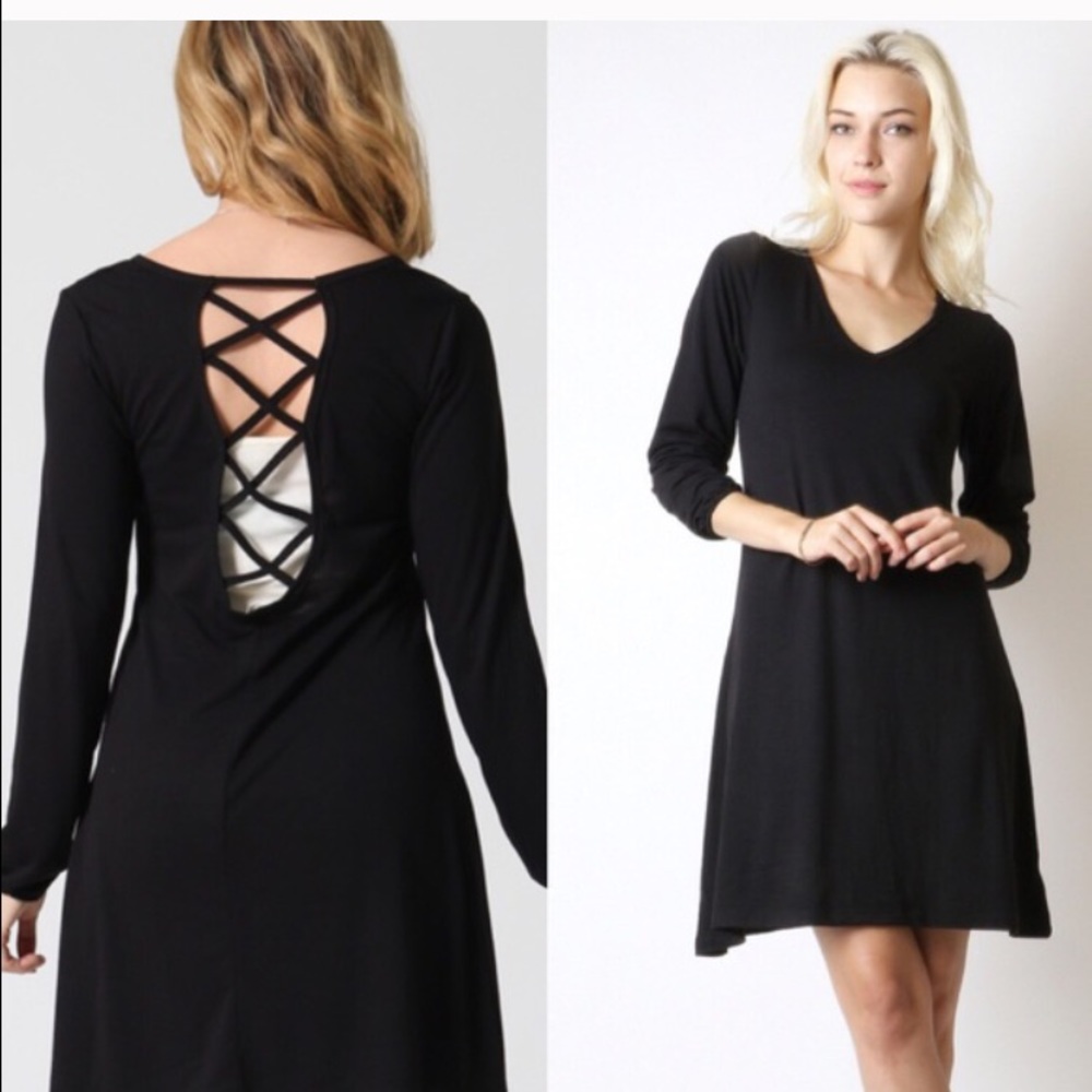 Casual open back dress!