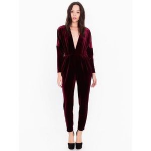 American Apparel Velvet Adelina Jumpsuit