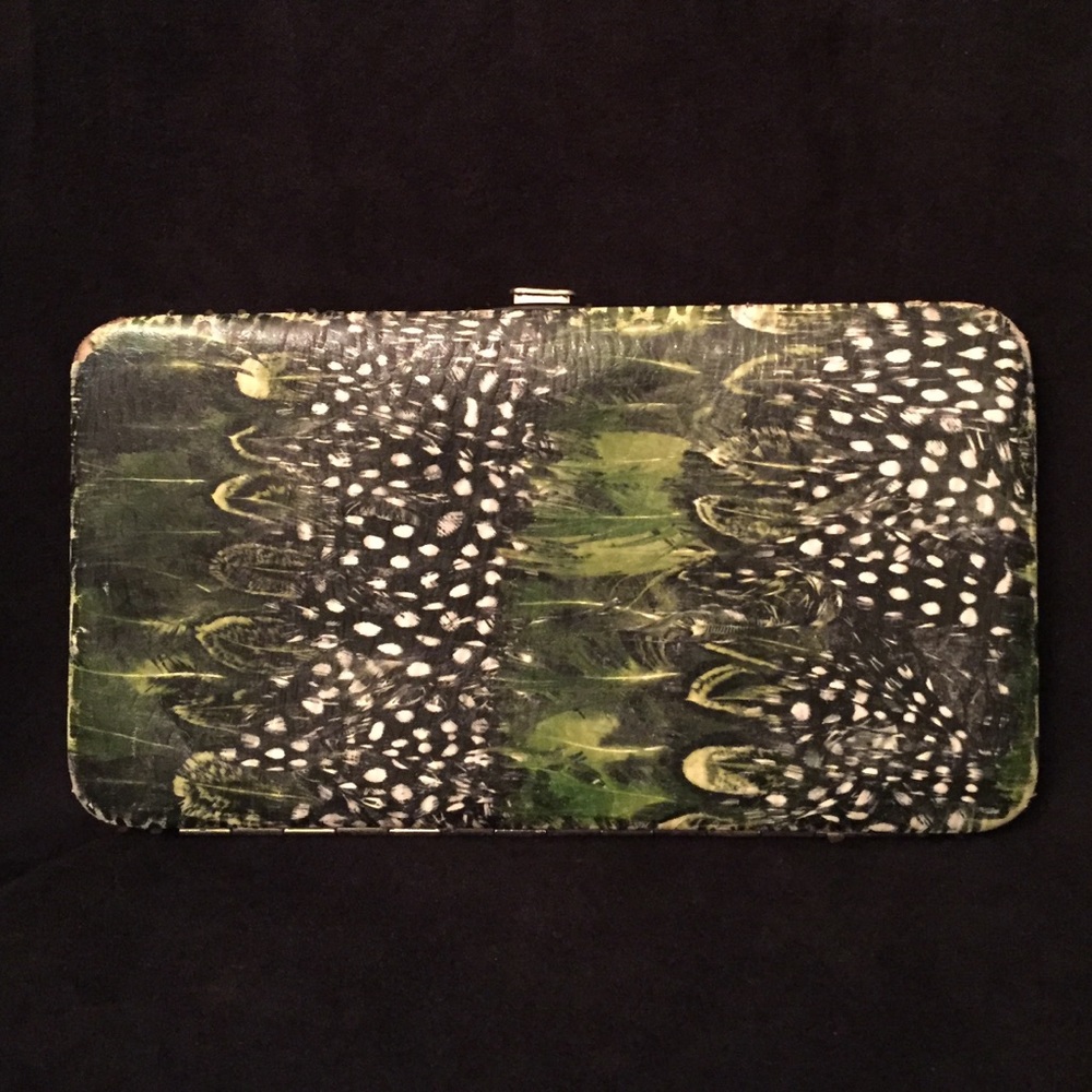 Green Feather Large Wallet
