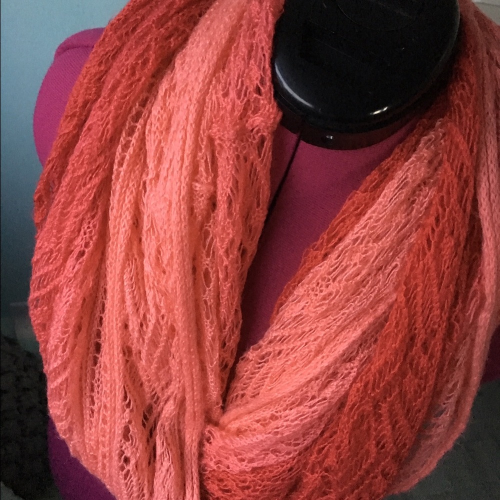 Pink Ombré Crochet Scarf