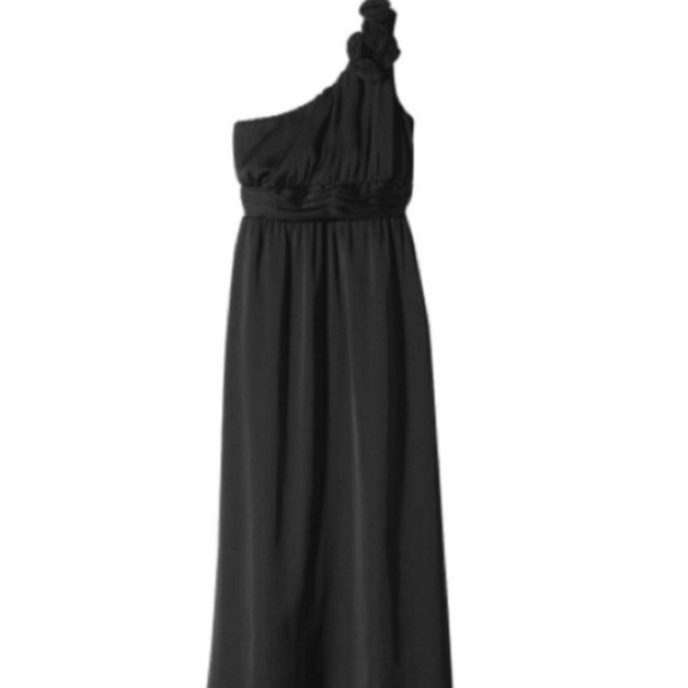 Black One Shoulder Formal Maxi Dress