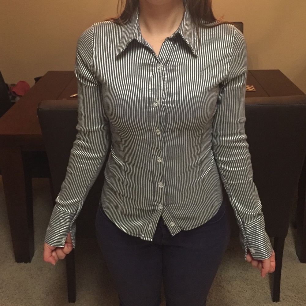 ✅ Button down shirt stretch great for work or out