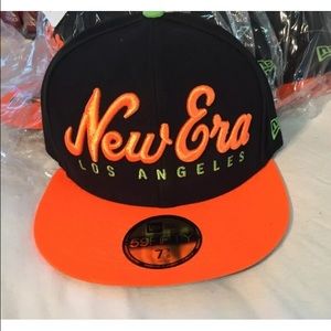 NWT New era los angels LA 59fifty fitted hat scrip