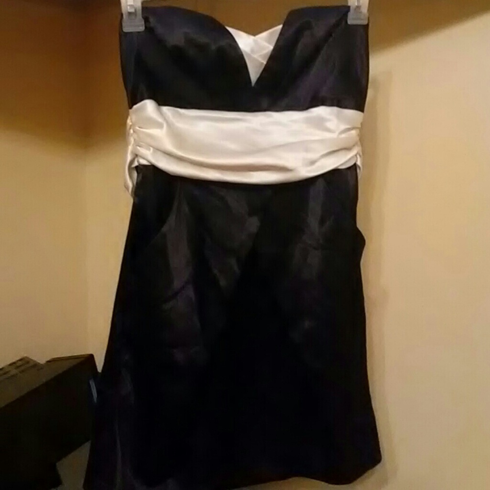 Strapless satin dress