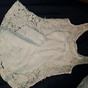 White lace tank with a big bow
