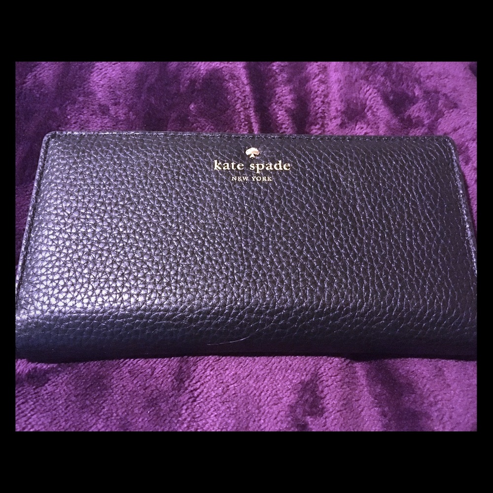 Kate Spade NEW "Stacy" black "cobble hill" wallet