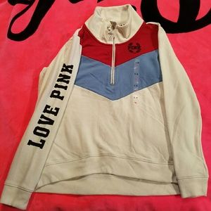 Pink VS Half zip sweater