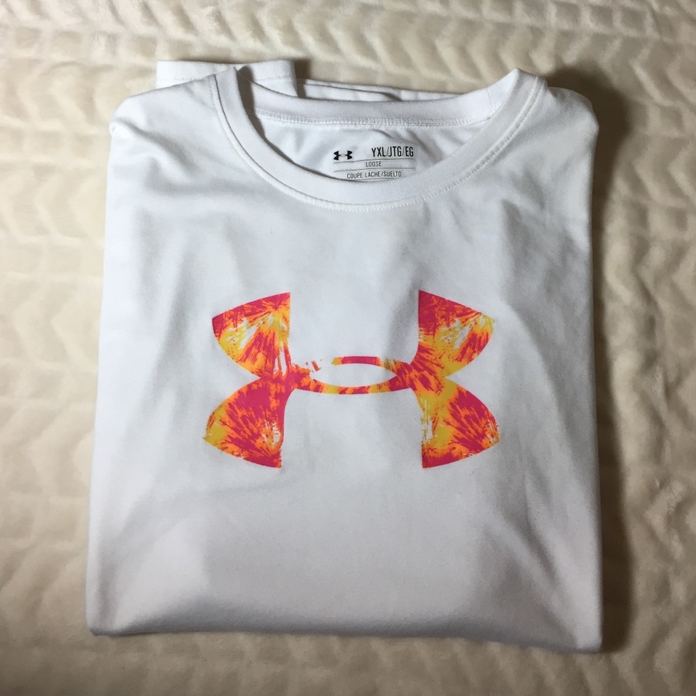 White Under Armour workout top