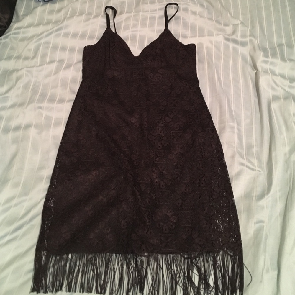 Vintage fringe and lace dress