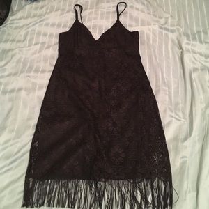 Vintage fringe and lace dress