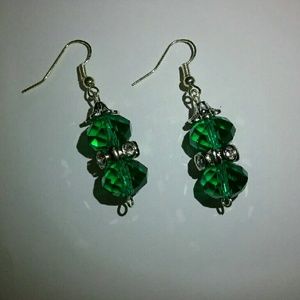 Emerald Crystal Earrings | Gem,Jade,Birthstone