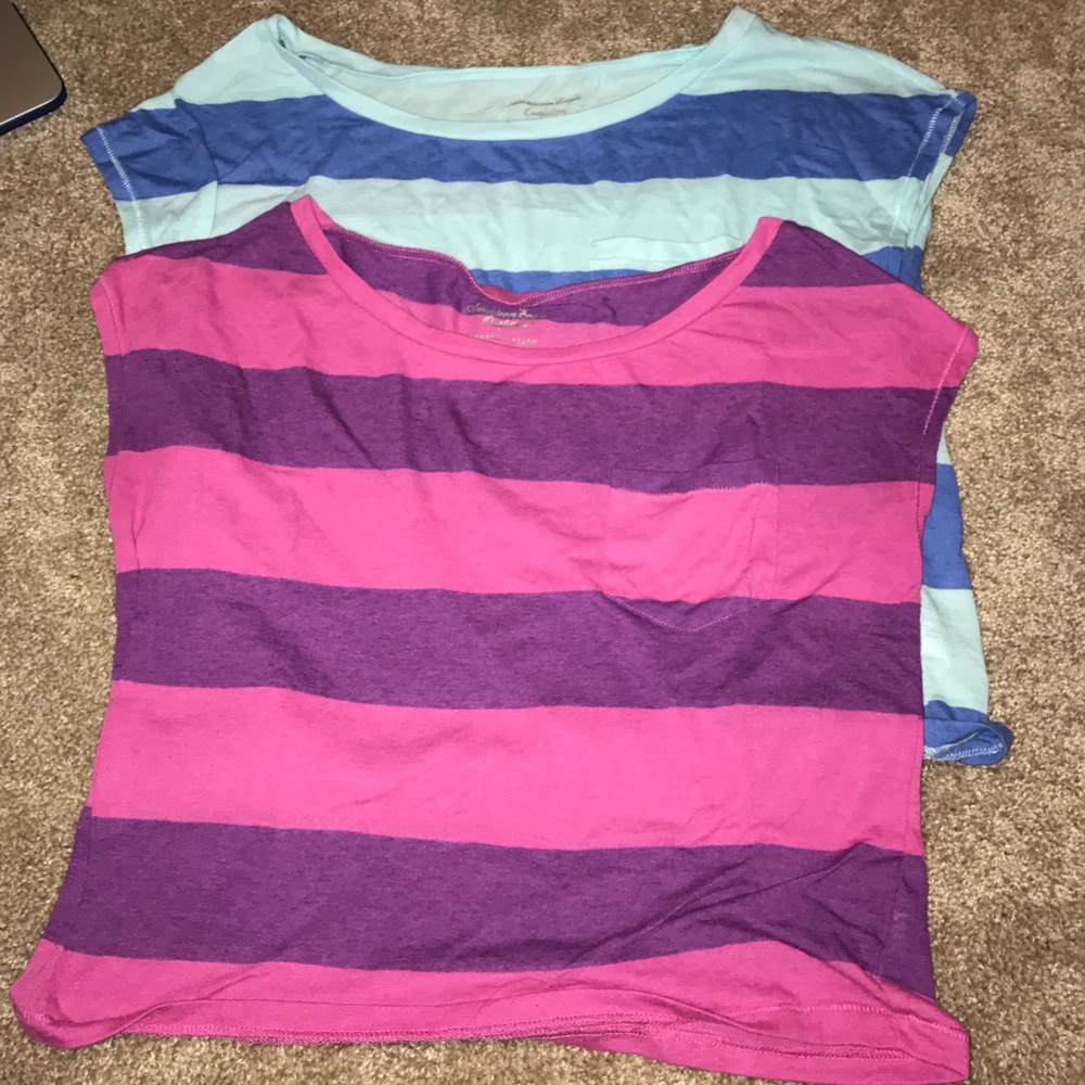 Striped American eagle crop tops