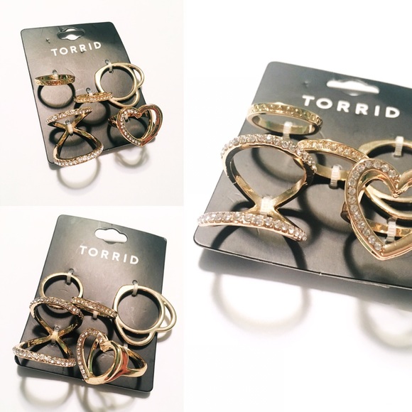 torrid Jewelry - Gold Heart Muti Ring Set torrid Jewelry - Gold Heart Muti Ring Set