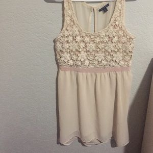 Sheer backed cream dress