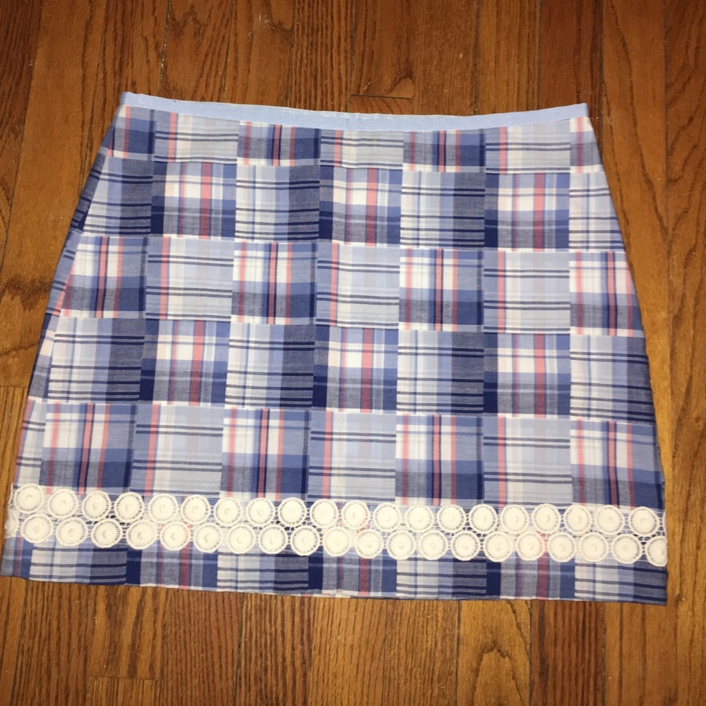 Vineyard Vines blue madras skirt