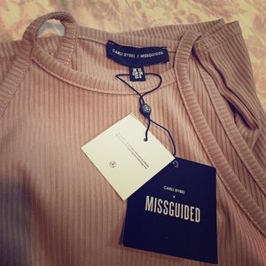 Carli bybel ribbed square neck bodycon dress