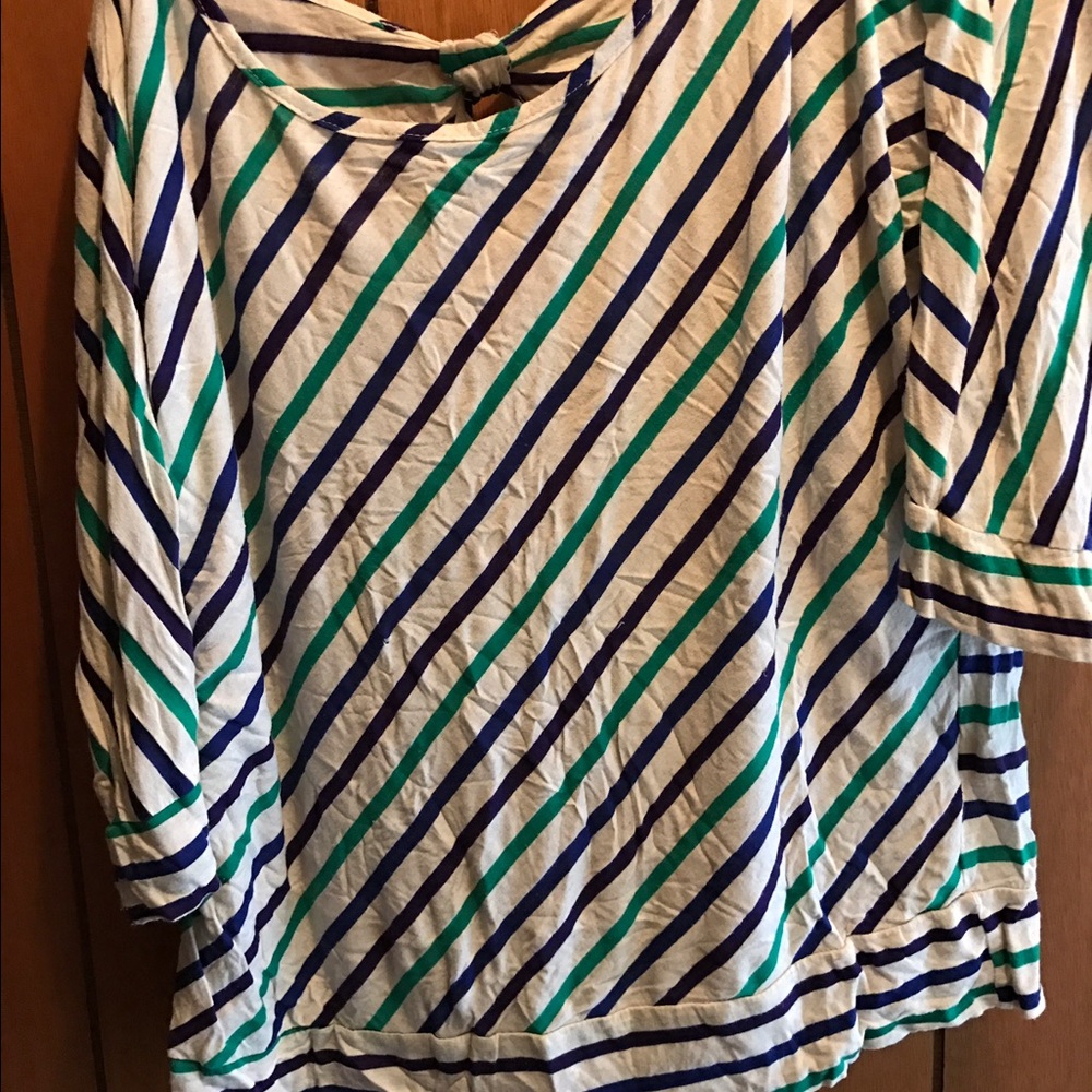 Stripe 3/4 Sleeve Shirt