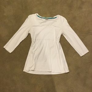 Boden White Tunic 3/4 Sleeve Top