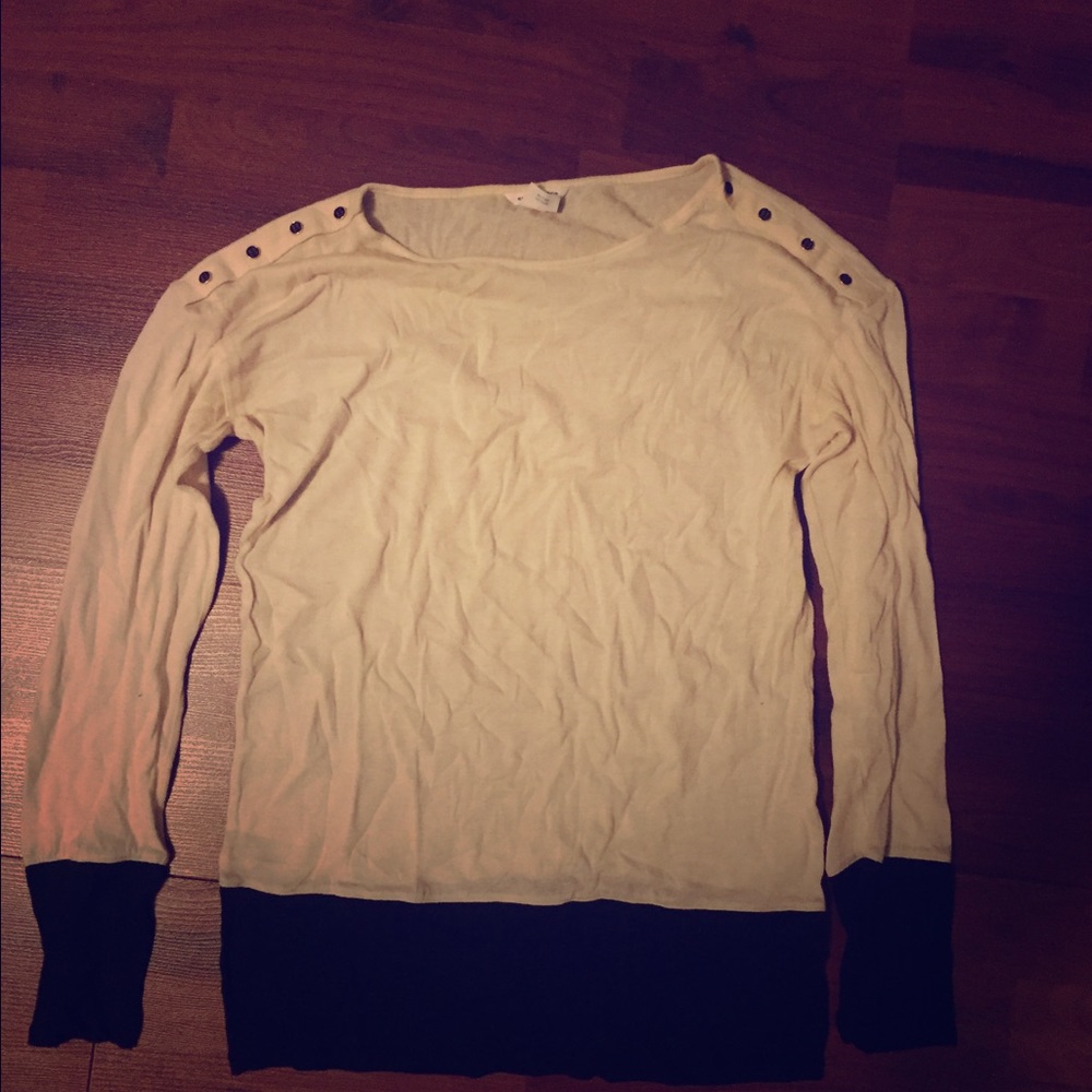 Club Monaco long sleeve color block shirt