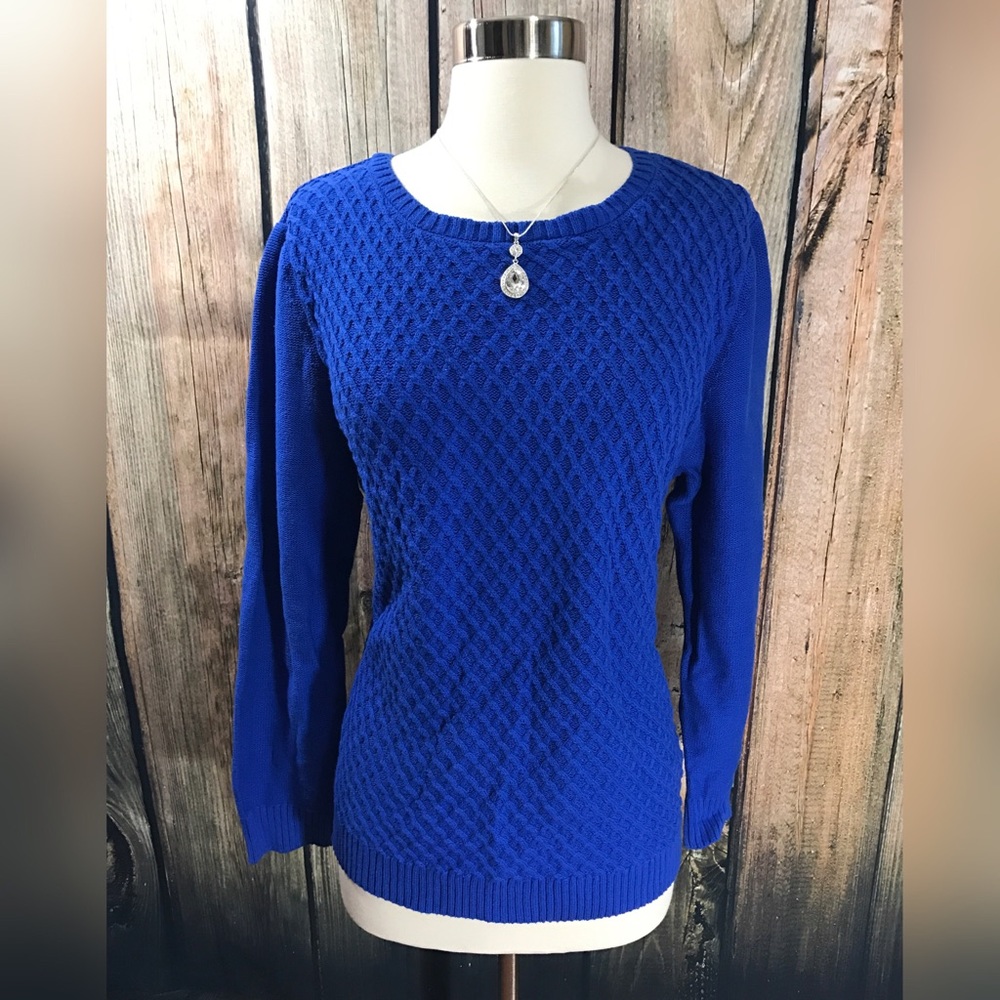 Karen Scott- Waffle Knit Sweater