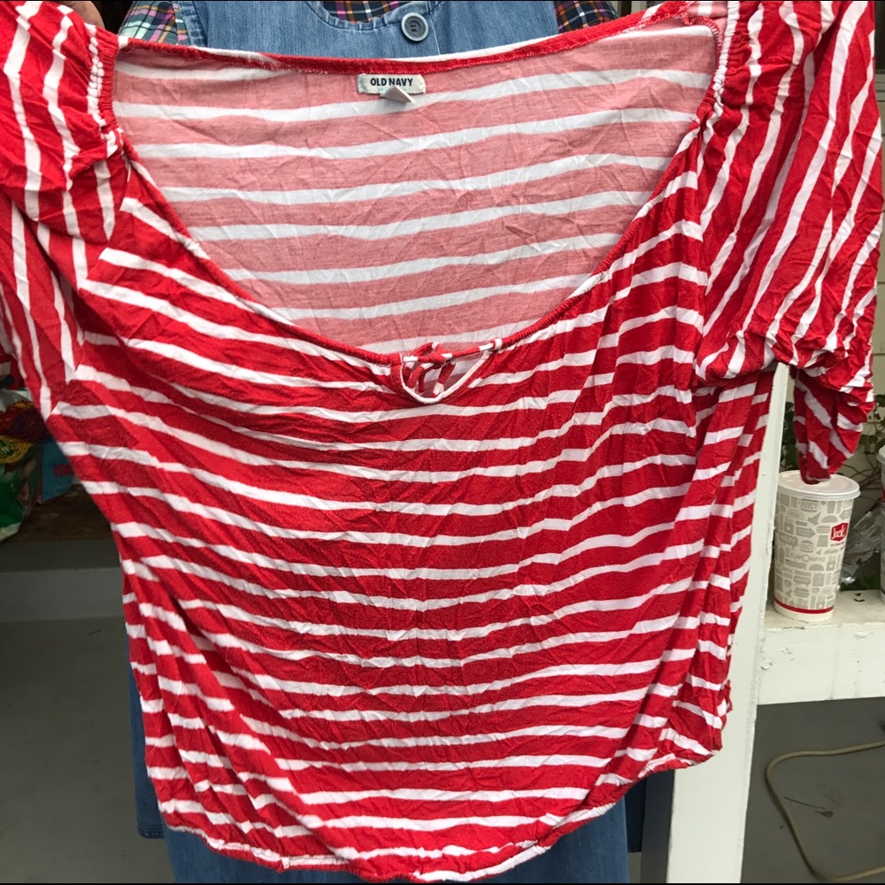 Old Navy Red Stripe Top