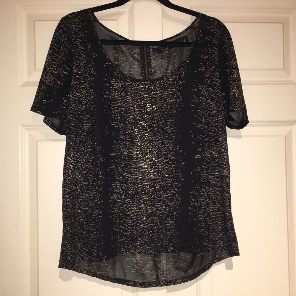 Black Sheer Patterson J. Kincaid Top
