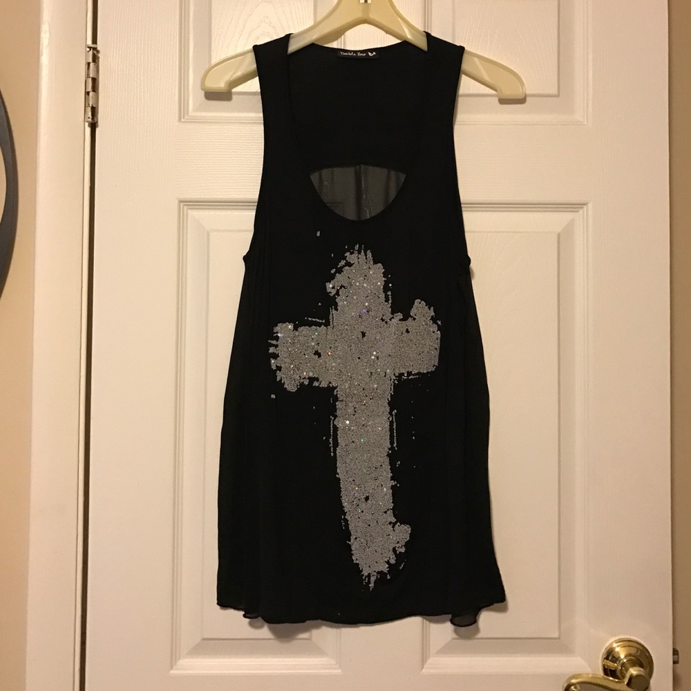 Black Flowy Sleeveless Blouse