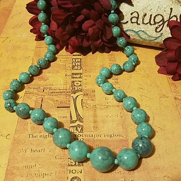 Lovely Jewelry - Absolutely Gorgeous Marbled Turquoise Necklace