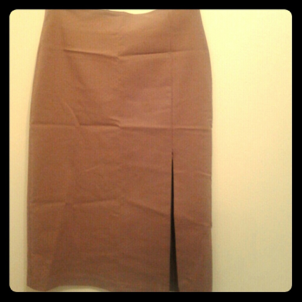 Vintage, dark tan body-con pencil skirt