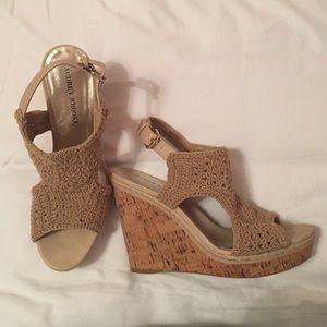 Audrey Brooke Macrame Wedge Sandal - Worn Twice