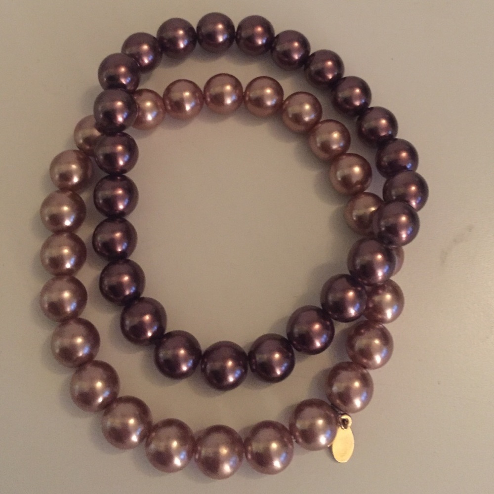 Brown & tan pearl bracelets