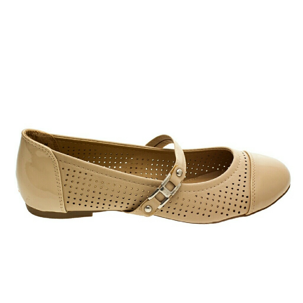 Tory K Women Mary Jane Ballet Flats, b-1334, Tan - Picture 2 of 5