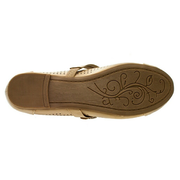 Tory K Women Mary Jane Ballet Flats, b-1334, Tan - Picture 4 of 5