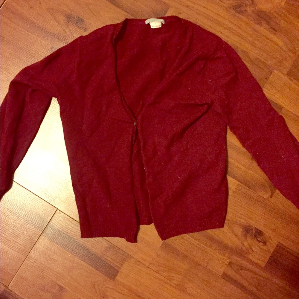 J crew burgundy cardigan