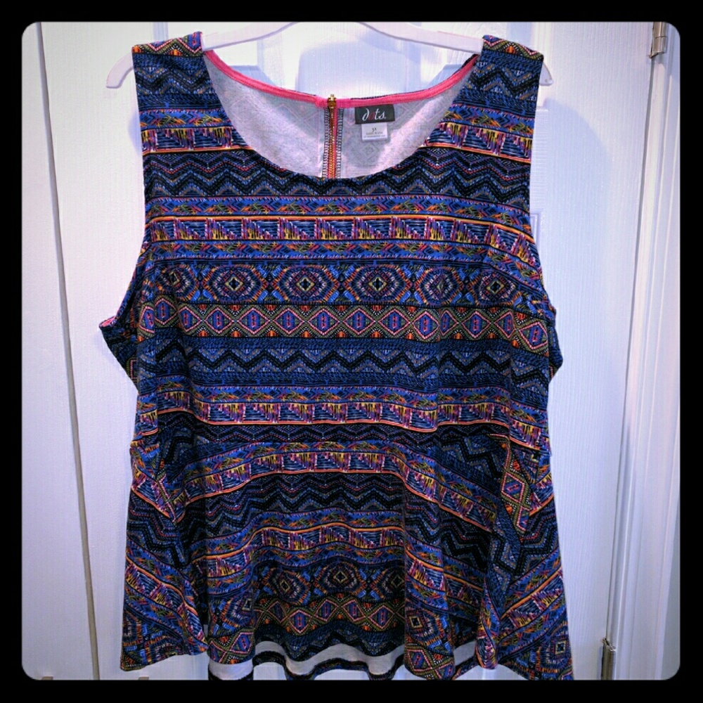 Multi-colored peplum top