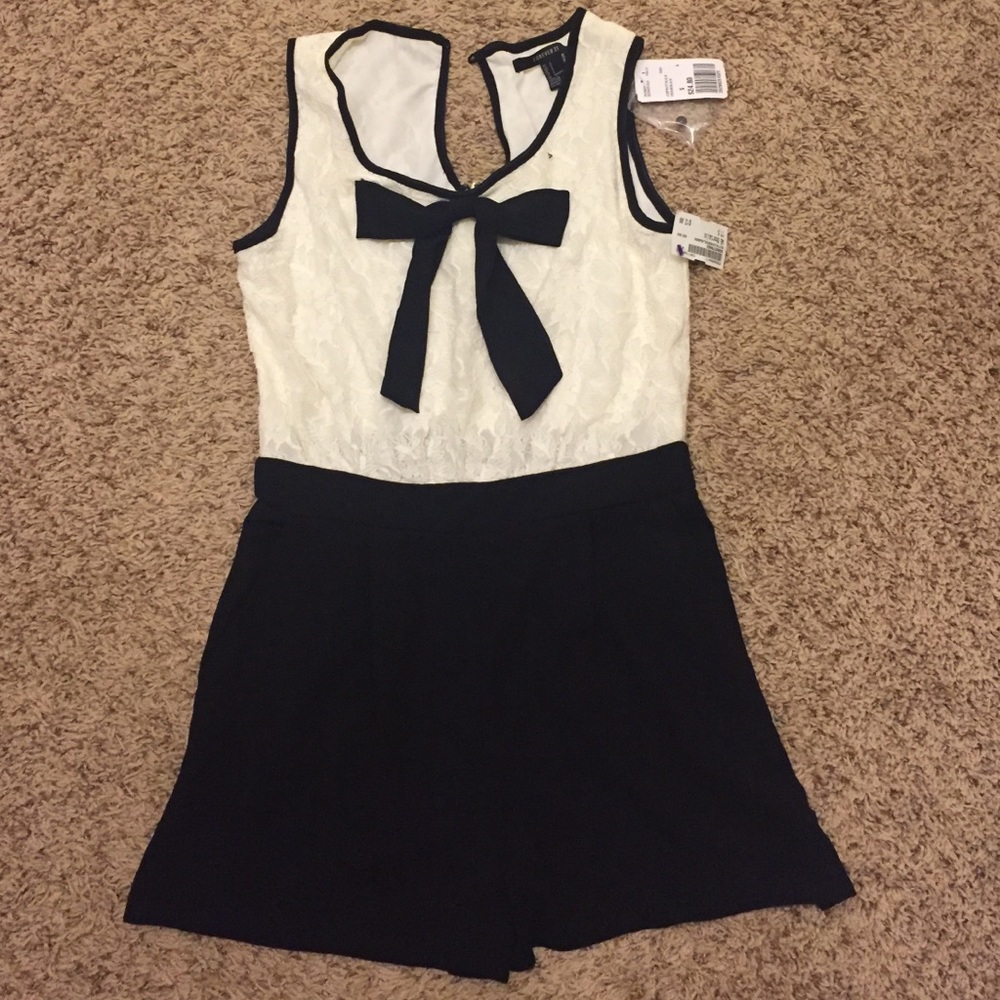 NWT black and white romper