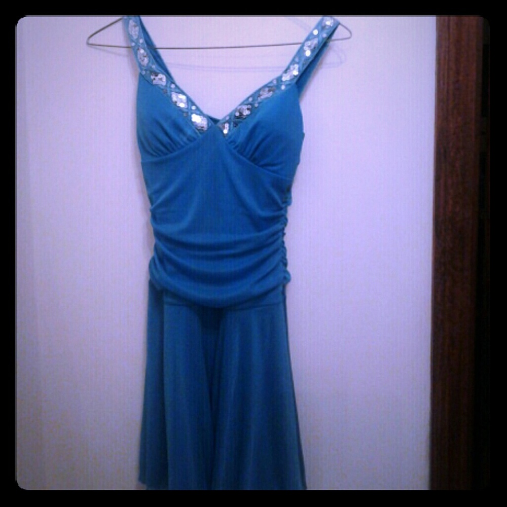 Teal blue semi-formal dress Vintage 2003~