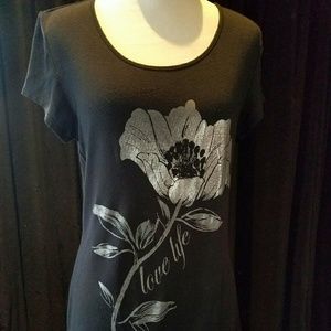 Love Life metallic floral tee