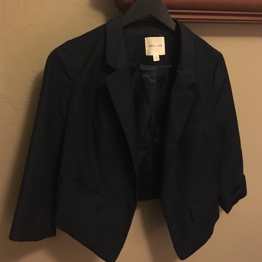 Short navy blazer jacket 3/4 sleeves