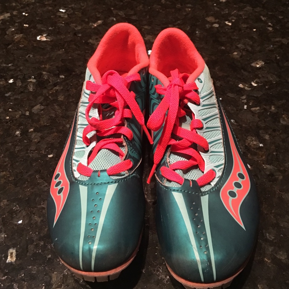These are gently used Saucony track shoes.