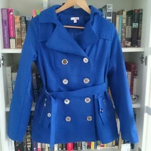 Brand New Medium Blue Belted Jacket by Bongo