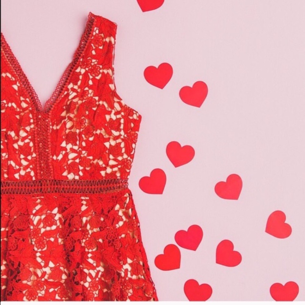 Romantic Red Lace Dress