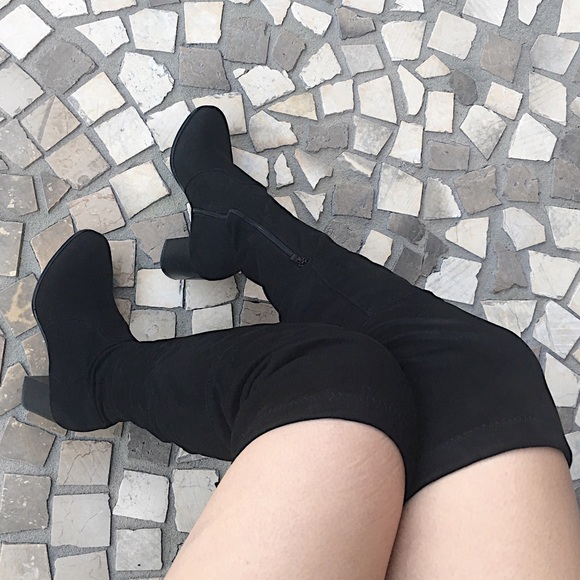 LAST ONE - Thigh High Sock Black Boots - Picture 2 of 3