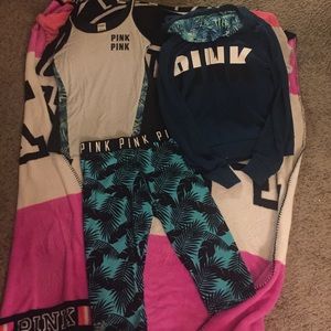 VS Tank Top, Capris, and Zip up Hoodie outfit