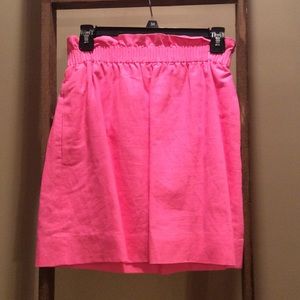 Jcrew Florescent Pink Linen Sidewalk Skirt