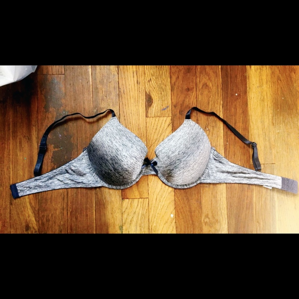 Gray & White Bra