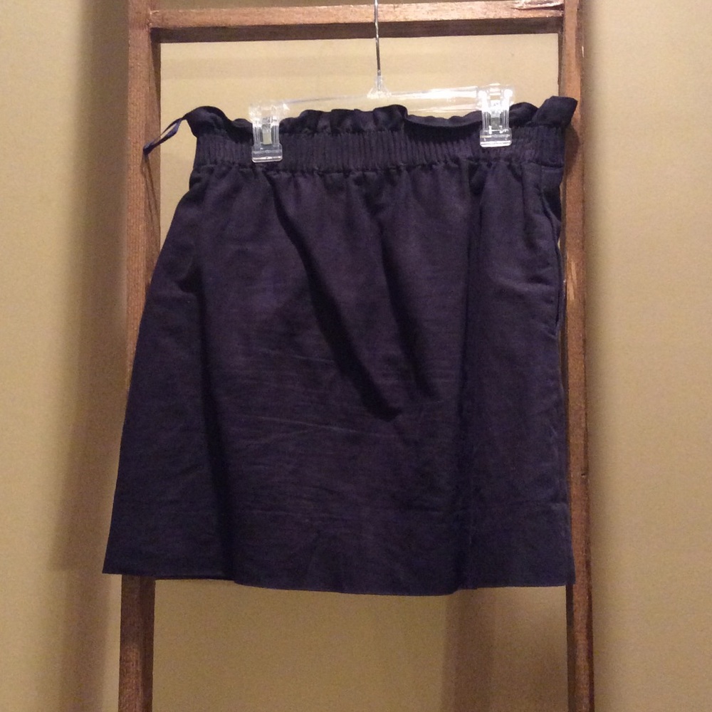 Jcrew Navy Linen Sidewalk Skirt