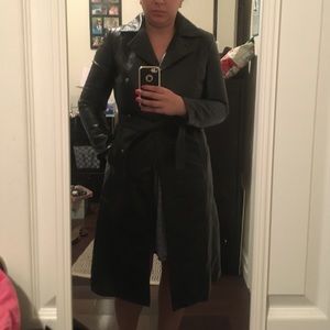 Leather trench coat