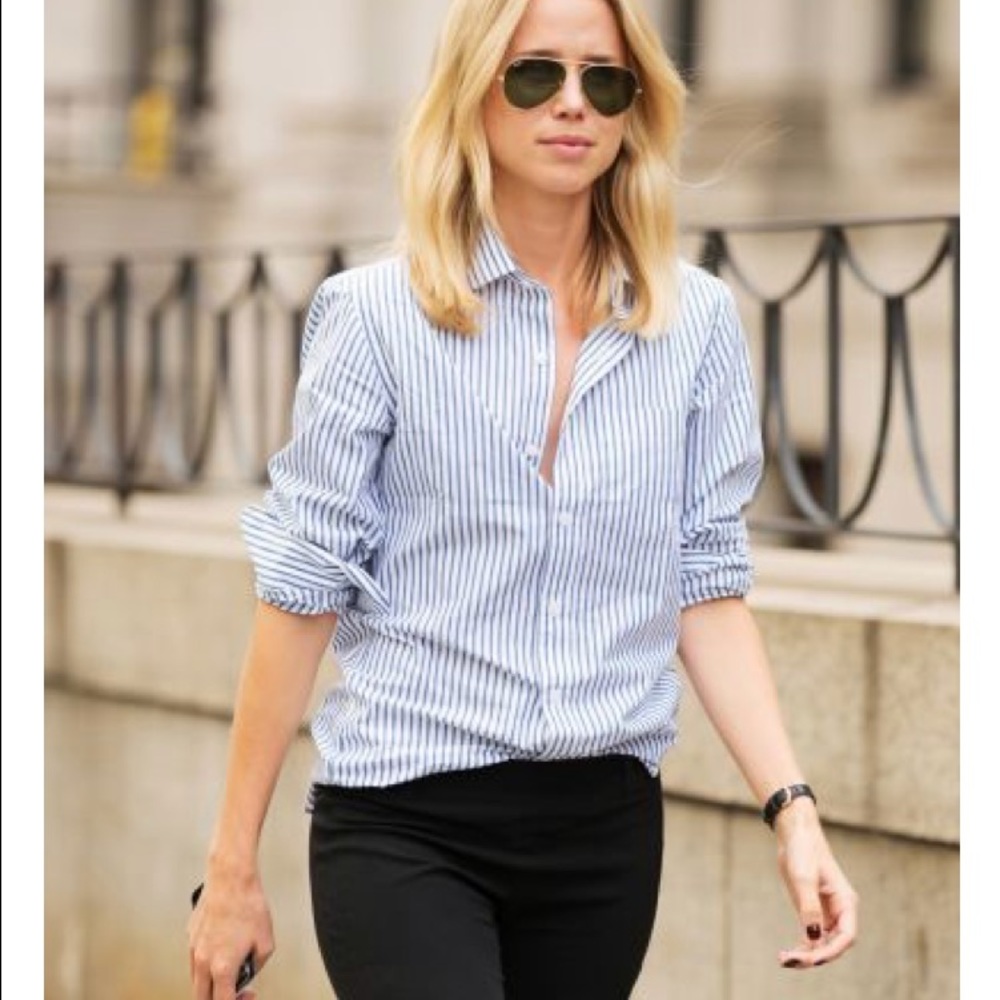 J. Crew Stretch Perfect Striped Button Down Shirt